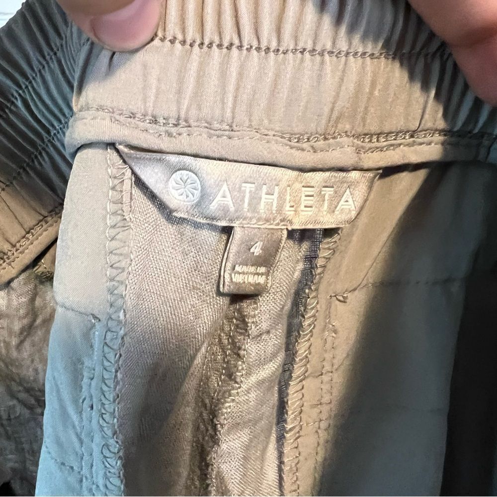 Athleta Linen Bali Ankle Cuffed Grey Pants size 4 - Picture 9 of 9